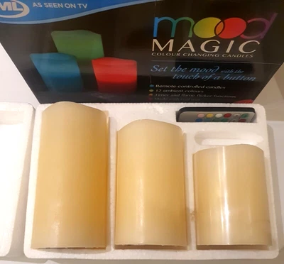 £14.50 • Buy JML Mood Magic - Colour Changing LED Candles Flameless Flickering Wax Set Remote