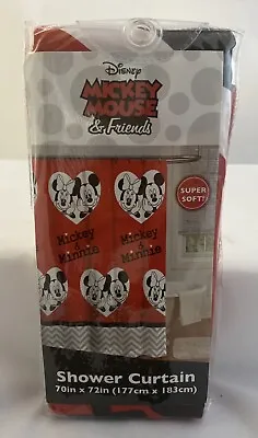 Disney MICKEY & MINNIE MOUSE 70  X 72  Shower Curtain Red Hearts Love ** NEW ** • $29.88