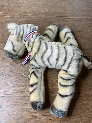 Vintage Trudy Toy Zebra Mohair Plush Stuffed Animal Rare • $19.90