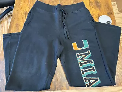 Gildan University Of Miami Fleece Sweatpant/Jogger Pockets Size M VG Cond. • $21.23