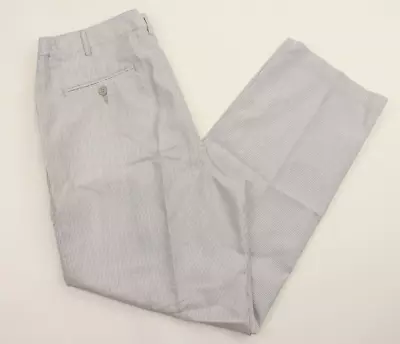 Haband Gold Coast Mens Gray & White Pinstripe Stretch Pants Size 36 • $24.99