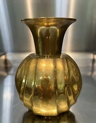 Vintage MCM Brass Vase Heavy 5 1/2” Tall • $14.99