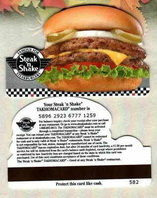 STEAK 'N SHAKE Double Burger 2011 Die-Cut Gift Card ( $0 )  • $2.50