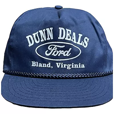 Vintage Dunn Deals FORD Dealer Hat Baseball Cap Rope Adjustable Strap NOS Nissin • $25.76