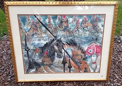 Shawmei Shen Mongol Warriors Watercolor Painting Kublai Khan Asian Art • $499.99