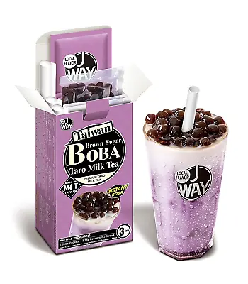 J WAY Instant Boba Bubble Pearl Taro Milk Tea Kit With Authentic Brown Sugar Tap • $16.99