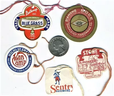 5 Old Hardware Co. Tags Shapleigh Stowe Blue Grass (belknap) Van Camp Sentry • $4.99