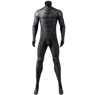 Batman Gotham Knights Cosplay Costume Stretchy Zentai Bodysuit With Cowl Cape • $50.31