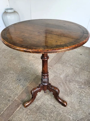 £245 • Buy Antique Victorian Small Round Pedestal Side End Lamp Table Carved Tripod Base