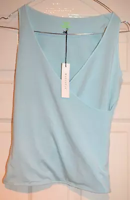 Majestic -Paris Light Green Viscose/Elastane Cropped Spaghetti Vest Top Size 1 • $18.65