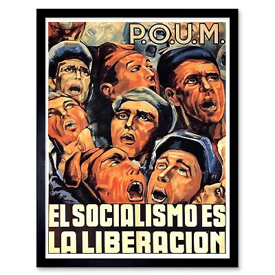 War Propaganda Spanish Civil Poum Marxist Liberty Spain Vintage Framed Art Print • £26.99