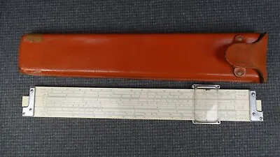 (B15) K&E Kueffel & Esser 4081-3 Slide Rule - Plastic Wood W/ Leather Case • $25.50