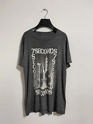 Vintage 80’s 7 Seconds Black T-Shirt L Punk Rock Black Flag Circle Jerks Misfits • $199