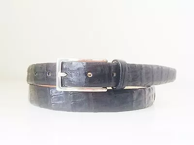 Real Genuine CROCODILE Alligator Black Leather Belt. 32-44 XS M L XL New GOLF • $168