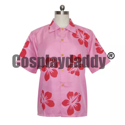 $40 • Buy Bakemonogatari Kizumonogatari Meme Oshino Aloha Pink Shirt Cosplay Costume