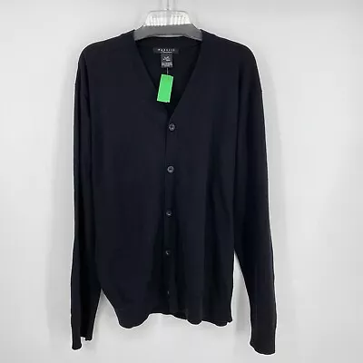 Marquis Signature Black Button Down Sweater Cotton Cardigan Men’s Size XL • $18.99