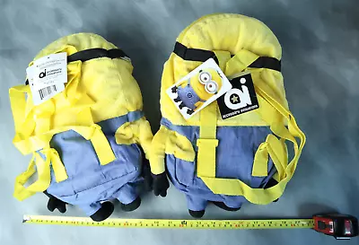 Despicable Me Minions Kids Backpack Small Mini Straps Plush Yellow Lot Of 2 • $24.99