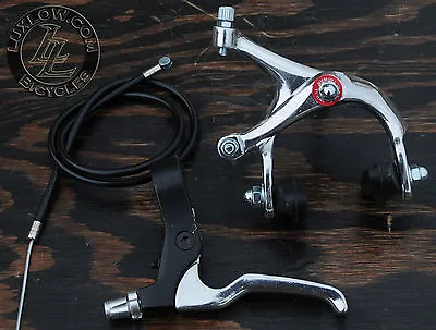 Silver 700c Fixie Fr Brake Lever Cable Caliper Fixed Gear Bicycle Track RoadBike • $34.44