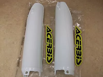 Acerbis White Fork Guards Protectors Sliders Honda CR500 CR 500 CRF450 CRF 450R • $35.95