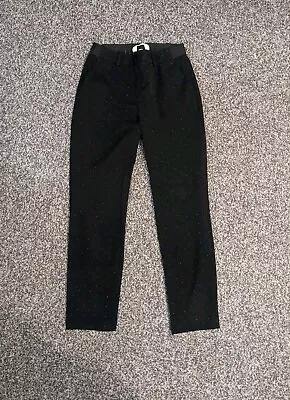 Size 8 H&M Black White Polkadot Slacks Trousers Smart Work Trousers Office VGC • £0.99