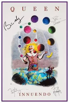 $16.94 • Buy Queen - POSTER - Live Concert - Innuendo Signed Album Promo - Freddie Mercury