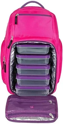 6 Pack Fitness Expedition 500 Backpack Meal Management Bag Six Pack Bag Pink • $89