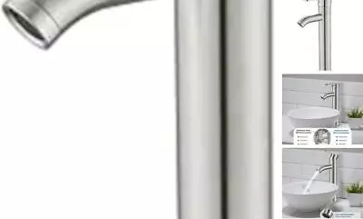  Vessel Sink Bathroom Faucet Single HandleDeck Mounted Brushed Nickel Tall • $41.24