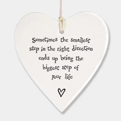 East Of India Porcelain Heart Smallest Step Right Direction Life Keepsake Gift • £5.99