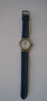 Ellesse Analog White Dial Blue Leather Strap Women's Watch Swiss 206 Movt Nice • $23.99
