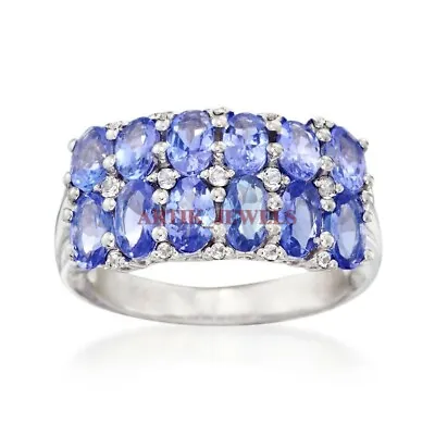 Natural Tanzanite Gemstone With 925 Sterling Silver Ring For Women's #4510 • £147.39