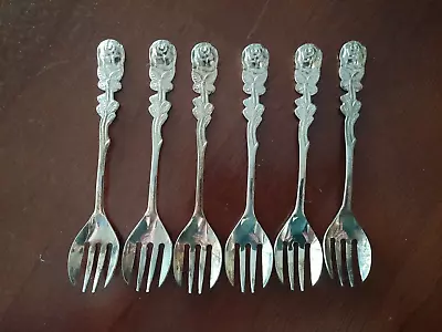 Hildesheimer Rose Silver Plate Cake Forks X 6 Vintage • $39.20