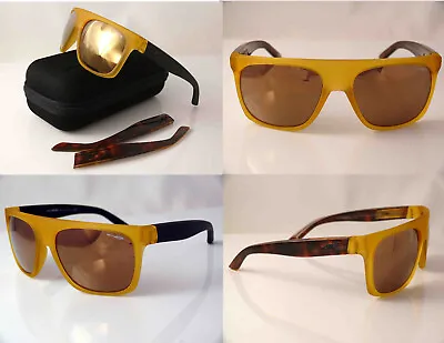 Arnette Squaresville Sunglasses Fuzzy Yellow Frame Gold Mirror Lenses Last • $109.99
