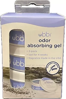 Ubbi Odor Absorbing Gel 3 Pack Lavender Scent 2.5 Oz New Sealed Diaper Pail • $18.99