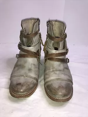 Freebird CRUE Leather Ankle Bootie Womens Sz 9 Cream Boots • $99