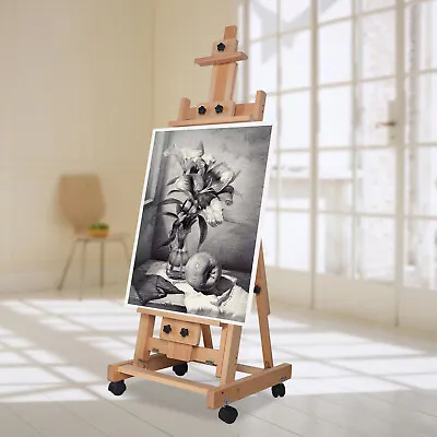 Large Heavy-Duty Studio Artist Easel H-Frame Wood Painting Art Easel Stand • $147.25