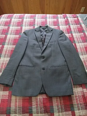 Marc Anthony Jacket Mens 36R Gray Stripe Blazer Coat Casual Wool Blend Men • $50