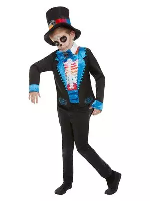 Neon Day Of The Dead Sugar Skull Halloween Boys Costume • $44.50