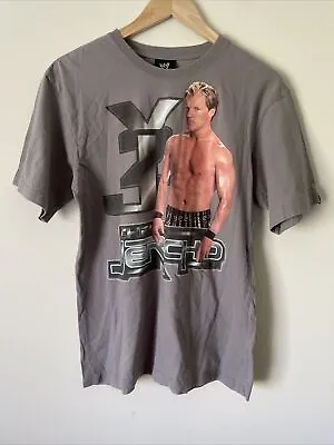 WWE Chris Jericho Y2J Graphic Tee T Shirt Boys Size 16 Grey Cotton Wrestling Raw • $19.95