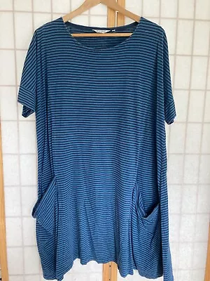 Seasalt Mill Pool Dress Navy Stripe Size 20 • £20