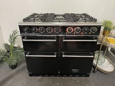 Falcon Deluxe 100cm Gloss Black And Chrome Dual Fuel  Range Cooker • £995