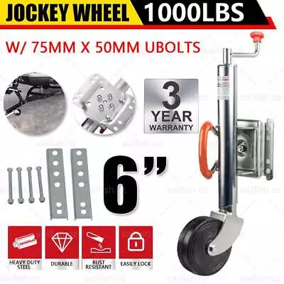 6  Jockey Wheel Swing Up Solid Rubber Wheel 500KG/1000LBS Caravan Trailer New • $53.45