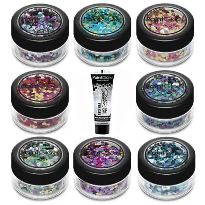 Bio Degradable Chunky Glitter Blends Fix Glue Body Face Cosmetic Festival FX • £3.95