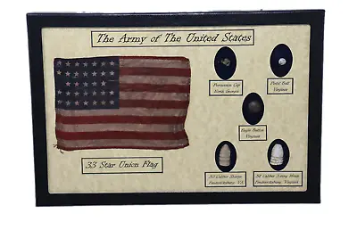 The Army Of The United States Civil War Relics Bullets Button Display Case Set • $75.89