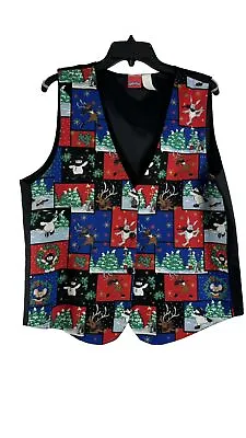 VTG Christmas Festive Winter Vest Size XL XLarge Unisex Holiday Tuxedo • $32