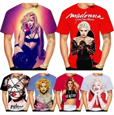 Pop Singer Actress Madonna 3D Print Women Men Short Sleeve T-shirt Tops Casual • £10.79