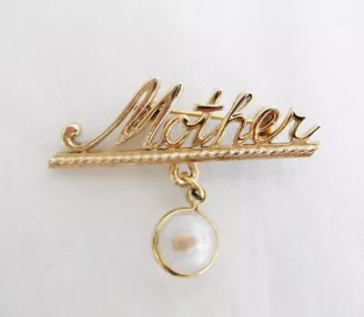 Vintage Mid Century Mother Brooch/pin With Mustard Seed Dangle • $24.99