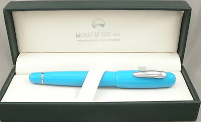 Monteverde Mega Turquoise & Chrome Fountain Pen - Omniflex Nib - New! • $39.95