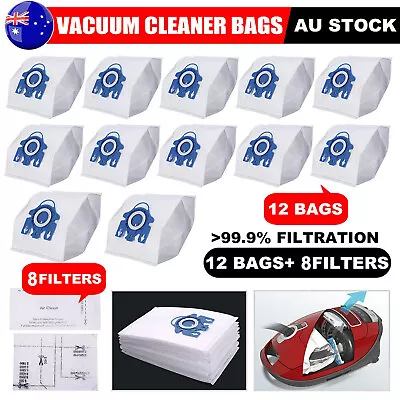 12x Vacuum Cleaner Bags For Miele 3D GN FJM Hyclean S8 S5 S5211 S5210 S2 C2 C3 • $22.65