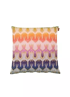 MISSONI HOME 16x16 COTTON BLEND COLORFUL DECORATIVE PILLOW PATTERNED JACQUARD • $310