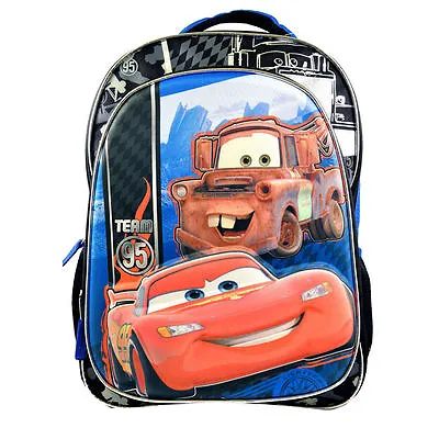 Backpack 16  + Lunch Bag Tote Pop Out 3D Cars McQueen Blue Red Black New • $29.95